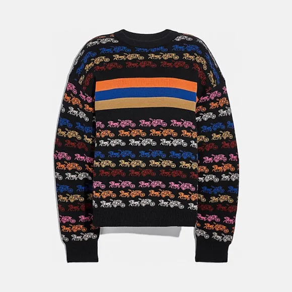 蔻驰/Coach 女士 马车图案毛衣裙 88450_BLK