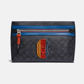 蔻驰/Coach  男士 经典标志帆布COACH贴饰多功能ACADEMY手包 907-P31