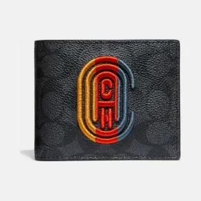 蔻驰/Coach  男士 经典标志帆布COACH贴饰三用式钱包 918-P31