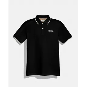 蔻驰/Coach COACH徽章POLO衫 C3723-BLK-XS