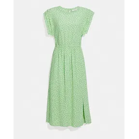 蔻驰/Coach 杂花肩褶中长裙 C4982-GN-WT-0