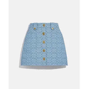 蔻驰/Coach Chambray香布雷平纹面料迷你裙 C5007-STX-14