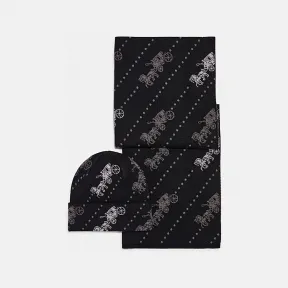 蔻驰/Coach 马车图案帽子与围巾套装 C6542-BLK