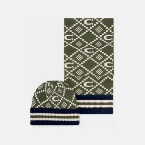 蔻驰/Coach 提花帽和围巾套装 C7671-V5M