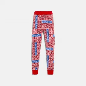 蔻驰/Coach 填字游戏慢跑裤 C7919-RED