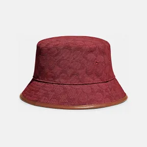 蔻驰/Coach 深红色 经典标志提花渔夫帽 C8885-CMS