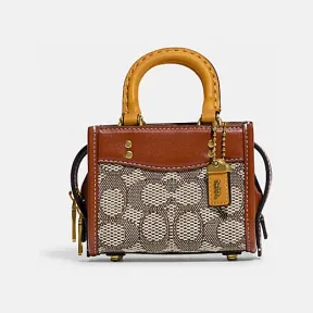 蔻驰/Coach B4TA7 棉 经典标志提花织物ROGUE 12号迷你手袋 CC515-B4TA7