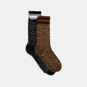 蔻驰/Coach 标志性小腿长袜 CE281-BK-KHONE