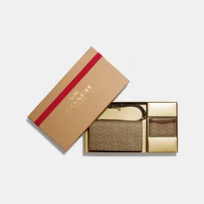 蔻驰/Coach 盒装 Anna 折叠式手拿包斜挎包和标志性帆布卡包套装 CE879-IMBDX