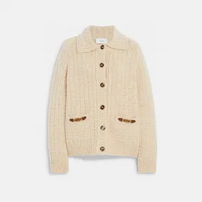 蔻驰/Coach 米白色 针织套装开衫 CF042-CRM-M