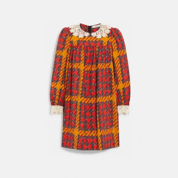 蔻驰/Coach 红彩 格纹娃娃裙 CF059-REM-10