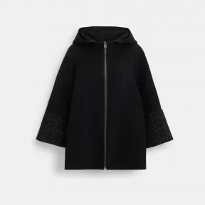 蔻驰/Coach 羊毛斗篷 CL278-BLK-M-L