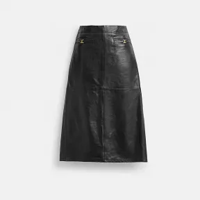 蔻驰/Coach 皮革长裙 CM306-BLK