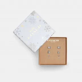 蔻驰/Coach 标志性锁钥匙耳环套装 CO293-SLV-ONE