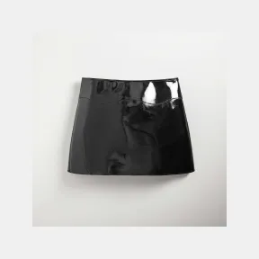 蔻驰/Coach 褶皱漆皮 Coachtopia 波浪迷你裙 CO760-BLK