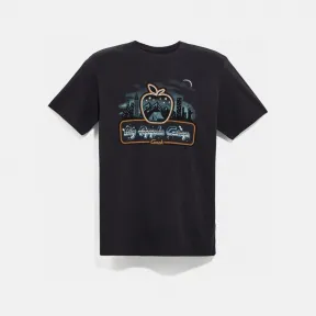 蔻驰/Coach 男士 SKYLINE BIG APPLE露营T恤 4018_BLK