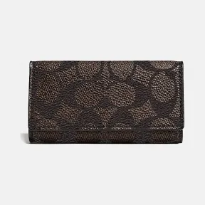 蔻驰/Coach 经典标志帆布4环钥匙包 63266_MAH