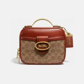 蔻驰/Coach Riley系列 女士 经典标志帆布RILEY午餐盒手袋 703-B4NQ4