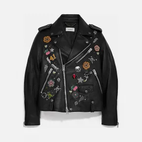 蔻驰/Coach 装饰机车夹克 78145_BLK