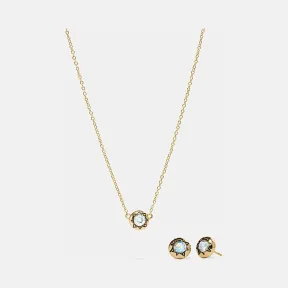 蔻驰/Coach 饰钉项链耳环套装 78576_GLD