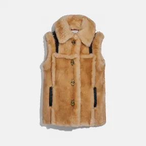 蔻驰/Coach 皮毛一体背心 78981_BAM