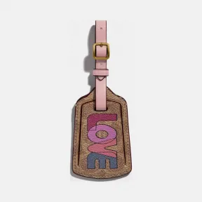 蔻驰/Coach  经典标志帆布爱心印花行李挂牌 89572_B4PEE