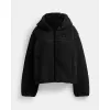 蔻驰/Coach 再生聚酯纤维同色系 Sherpa 拉链连帽衫 CV312-BLK