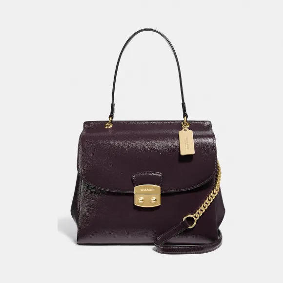 蔻驰/Coach Patent Crossgrain Leather Avary Flap Carryall F37834 IM