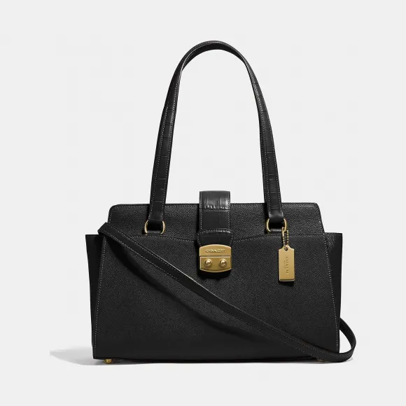 蔻驰/Coach Crossgrain Leather Avary Carryall W Croc Details F38082