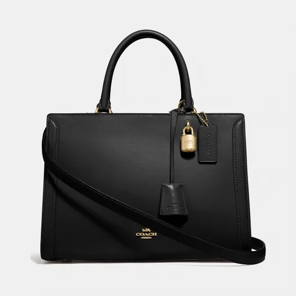 蔻驰/Coach Smooth Leather Zoe Carryall F49500 IMBLK