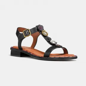 蔻驰/Coach T型茶玫瑰凉鞋 G1214 BLK