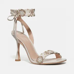 蔻驰/Coach 皮革Brodie茶玫瑰高跟凉鞋 G3649 CAH