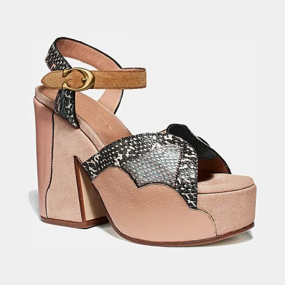 蔻驰/Coach 蛇皮厚跟凉鞋 G4097 OYO