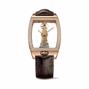 昆仑/Corum 金桥镂空陀飞轮腕表 系列 5N 18Kt玫瑰金，双面防眩水晶玻璃表镜，水晶玻璃表背，镶178颗VVS净度/D至H色/双翻钻，2.41克拉，88颗VVS净度/F至G色/长方钻，5.04克拉 手动机械机芯 B113-01045–113.161.85-00020000