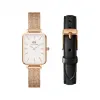 丹尼尔·惠灵顿/Daniel Wellington Quadro Pressed Melrose + Sheffield Strap 日本石英机芯 套装 DW00501486
