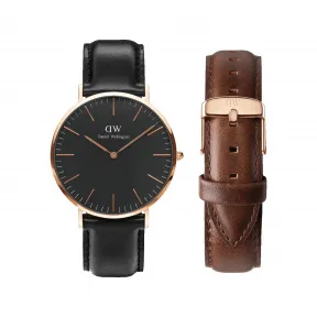 丹尼尔·惠灵顿/Daniel Wellington Classic Sheffield + Bristol Strap 日本石英机芯 套装 DW00501489