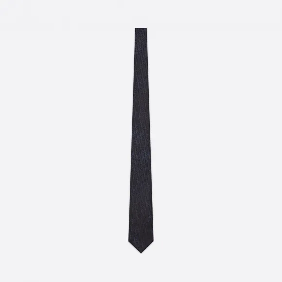 迪奥/Dior 蓝色桑蚕丝 Dior Oblique 图案领带 02C1047A0285-C585