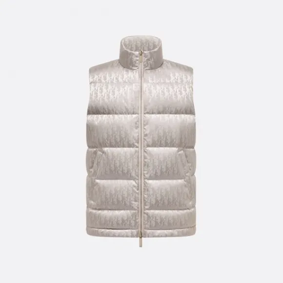 迪奥/Dior 无袖夹克 珍珠色提花科技面料 Oblique 印花 033C410A4462_C489_T42