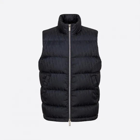 迪奥/Dior 海军蓝色羽绒 Oblique 印花无袖背心 033C410A4462-C565