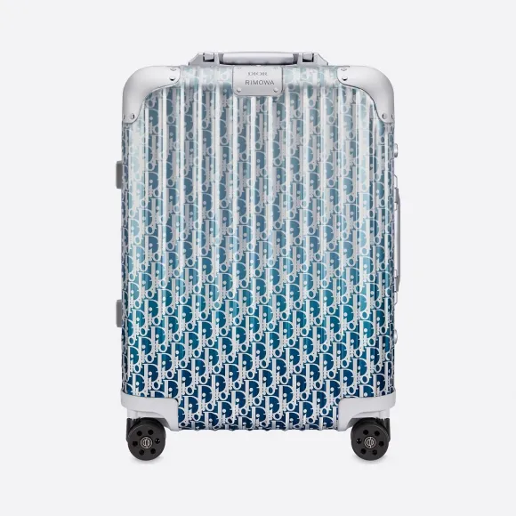 迪奥/Dior DIOR AND RIMOWA 渐变蓝色 Dior Oblique 印花铝镁合金登机箱 1DRTR002YWX-H00E