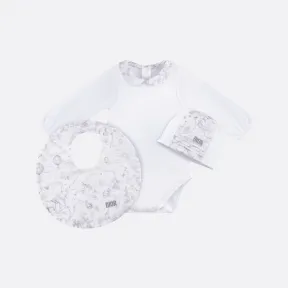 迪奥/Dior 新生儿礼品套装 灰色和白色双面布和棉缎，茹伊印花 1WBG53KDOA_Y910_T06M