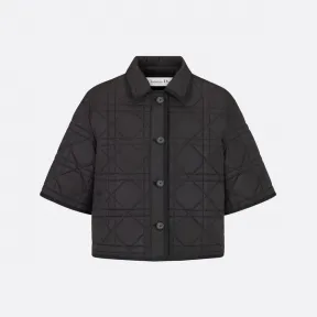 迪奥/Dior 短袖衬衫 黑色绗缝塔夫绸科技面料超大藤格纹 227B69A2827_X9000_TXXS