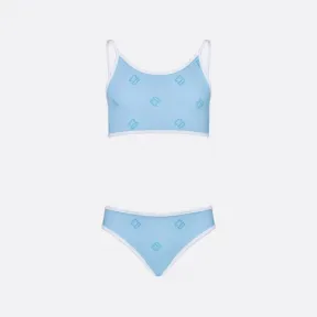 迪奥/Dior 儿童分体式泳衣 淡蓝色科技面料CD标志 2WBB13SWMF_Y520_T04A