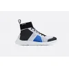 迪奥/Dior  B21 Socks 白色科技针织和蓝色及黑色装饰高筒跑鞋  3SN236YJA H065