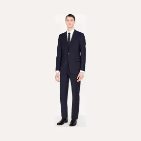 迪奥/Dior 海军蓝色微结构羊毛帆布西装套装 633C720A4764-C540