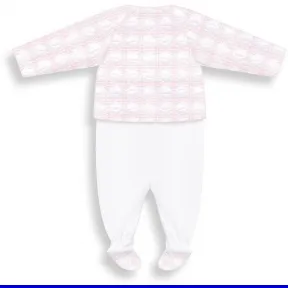 迪奥/Dior 刺绣藤格纹图案和蝴蝶结纯棉针织和棉府绸双面布睡衣 7HBM53PYJB Y02B