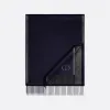 迪奥/Dior 双面围巾 海军蓝色和灰色桑蚕丝面料CD Icon标志 93E0015DH001_C578_TU