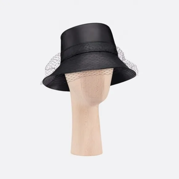 迪奥/Dior Teddy D渔夫帽 黑色宽帽檐 95TDD924G700-C900