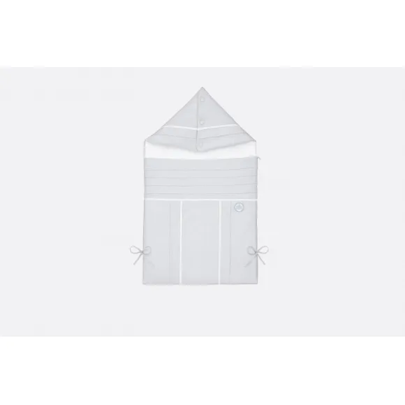 迪奥/Dior 蓝色棉府绸和针织双面布灰色婴儿睡袋  9EBP41NIDA Y90B