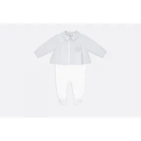 迪奥/Dior 灰色棉府绸和针织双面布衬衫睡衣  9EBP43PYJA Y90B